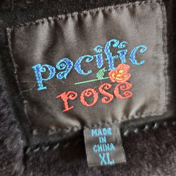 Women's Soft Leather Pacific Rose Coat - Black, Size XL - Vintage - Picture 7 of 9
